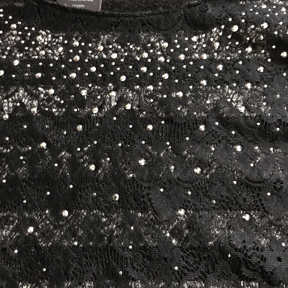 Style & Co. black and grey embellished top - Picture 6 of 8